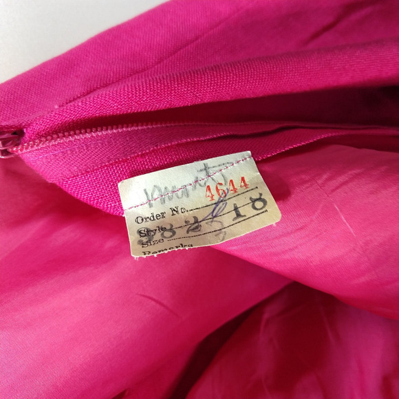 Vintage 60s Paul Parnes Pink Shirt Dress Size S M Peter Pan Collar Pockets Mod - Picture 12 of 13